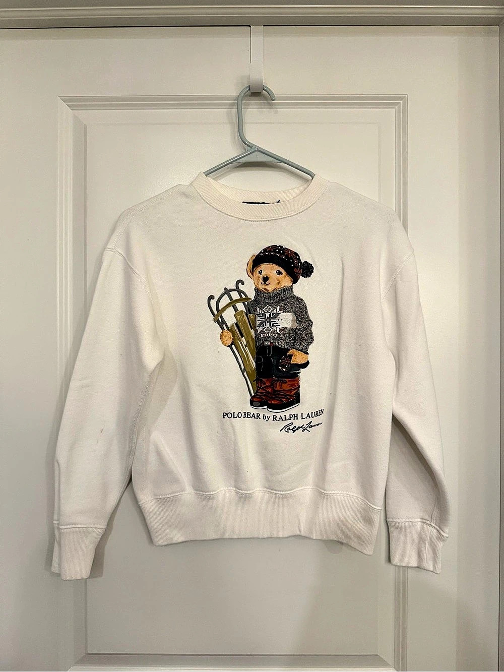 Polo Ralph Lauren Ski Polo Bear Sweatshirt White Size Medium